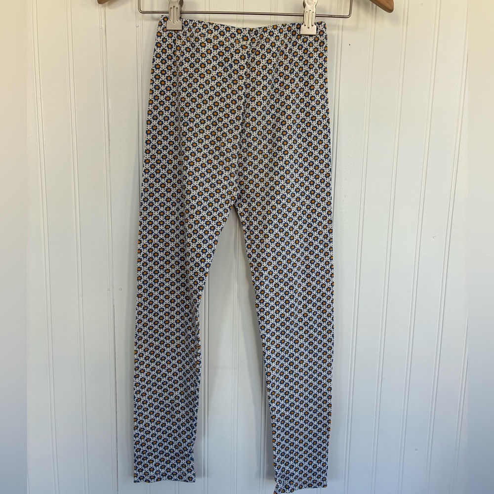 Misha And Puff Blue and White Flower Leggings 8Y - Picture 4 of 6